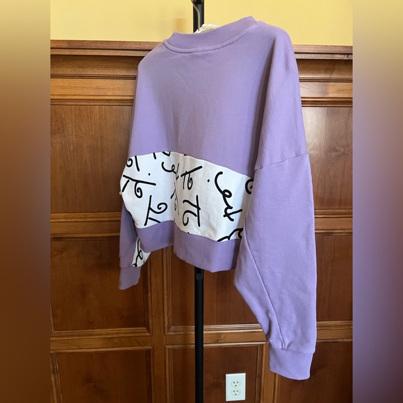 Puma x Britto Sweatshirt Cropped Soft Lavender Size L - Picture 5 of 16